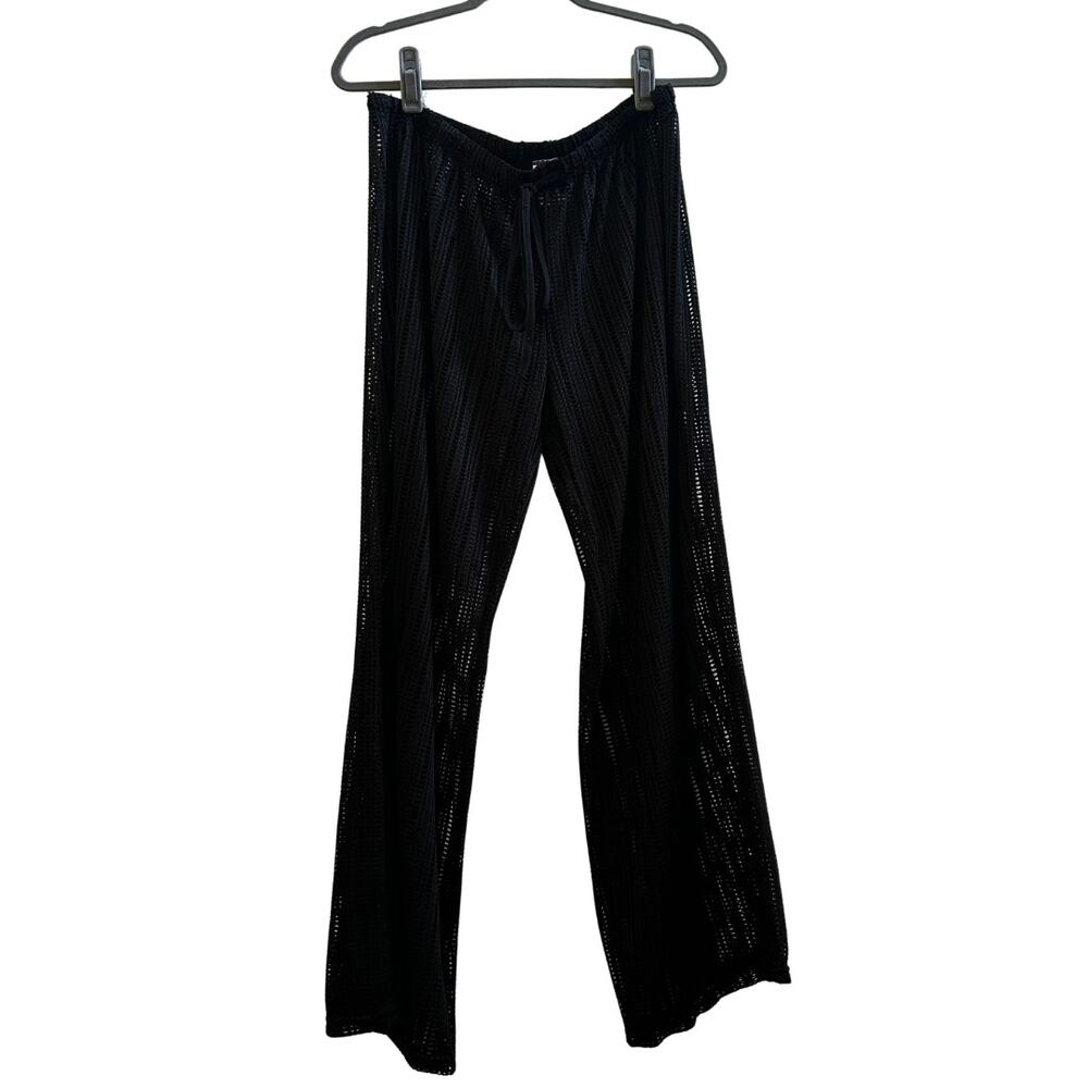 Alexa & Stella Black Sheer Mesh Beach Cover Up Pants 2X Plus Size